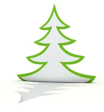 Curled christmas tree Stock Illustration