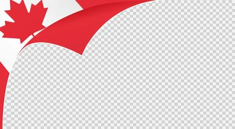 Curled corner Canada flag isolated  on png or transparent  background,Symbols Stock Illustration
