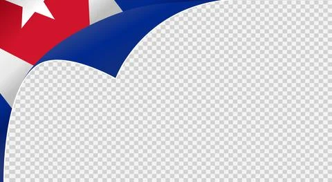 Curled corner Cuba flag isolated  on png or transparent  background,Symbols o Stock Illustration