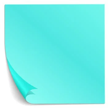Curled corner paper square. Blue memo note Illustration