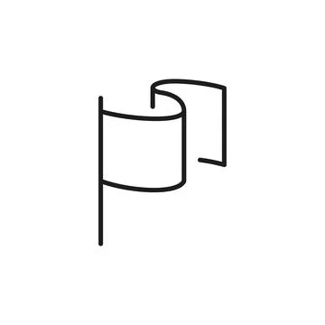 Curled Flag Icon Stock Illustration