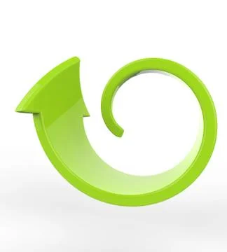 Curled Green Arrow Stock Illustration