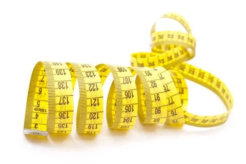 Curled measuring tape Stock Photos
