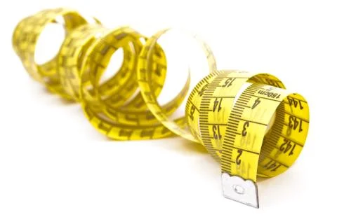 Curled measuring tape Stock Photos