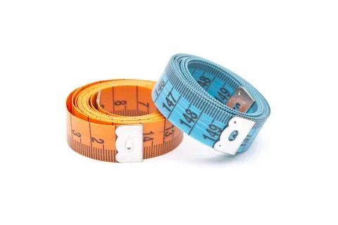 Curled measuring tapes Stock Photos