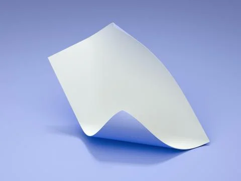 Curled paper sheet. 3d rendering Stock Illustration