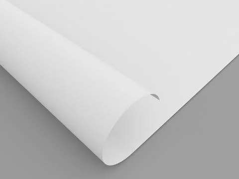 Curled paper sheet on a grey background. Stock Illustration