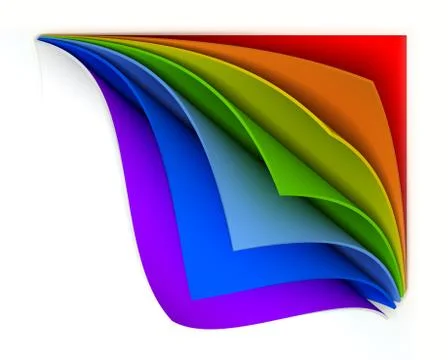 Curled  rainbow paper Stock Illustration