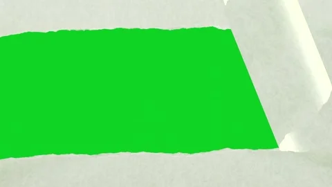 Curled white paper vertical peel reveal revealing animated on green screen Stock Footage 335209761
