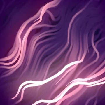 Curled wire futuristic pattern surrounded by violet mist. 3d rendering Illustrazione stock