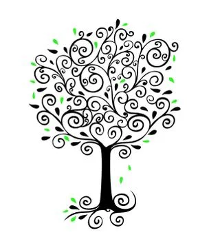 Curlicue tree Stock Illustration