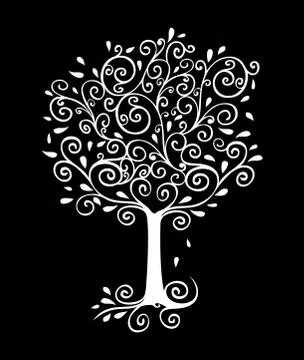 Curlicue tree Illustrazione stock