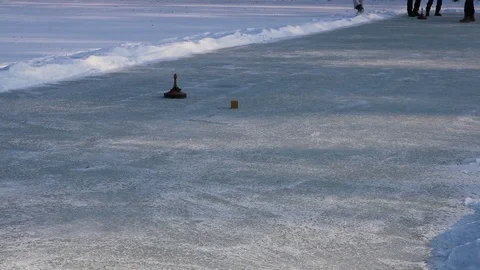 Curling in the alps off Austria. Stockbeeldmateriaal 81898784
