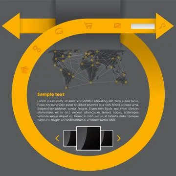 Curling arrow web template Stock Illustration