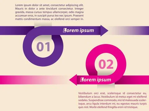 Curling arrows presentation template Stock Illustration