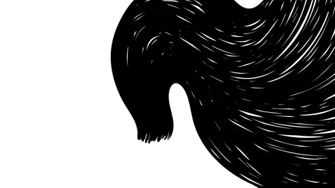 Curling black scribble transition on a white background, doodle animation Stock Footage 320468290