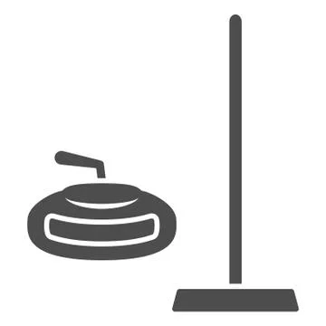 Curling equipment solid icon, Winter sport concept, curling stone and Stock Illustration