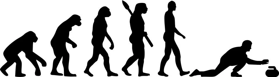 Curling Evolution 스톡 일러스트