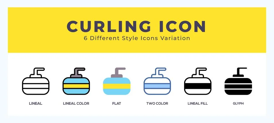 Curling icon set pack vector illustration. 스톡 일러스트