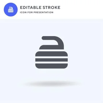 Curling icon vector, filled flat sign, solid pictogram isolated on white, log 스톡 일러스트