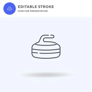 Curling icon vector, filled flat sign, solid pictogram isolated on white, log Stock Illustration