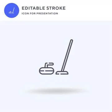 Curling icon vector, filled flat sign, solid pictogram isolated on white, logo Illustrazione stock