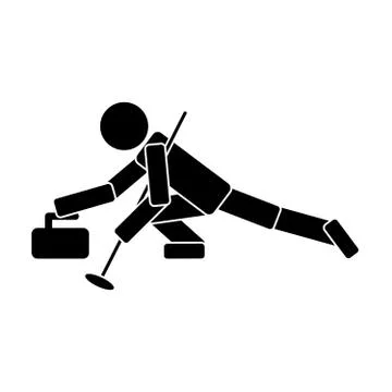 Curling. Icon on white background Stock Illustration