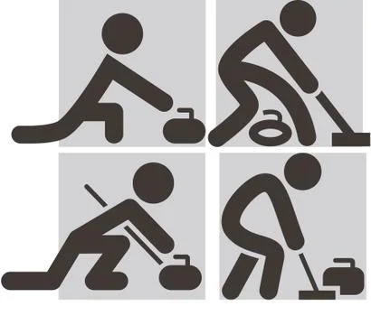 Curling icons Stock Illustration