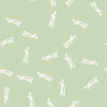 Curling iron line vector seamless pattern black Illustrazione stock