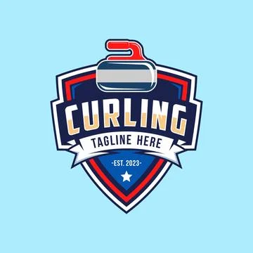 Curling logo vector illuastration Illustrazione stock