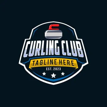 Curling logo vector illuastration Illustrazione stock