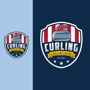 Curling logo vector illuastration Illustrazione stock