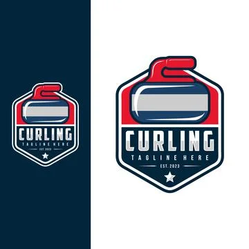 Curling logo vector illuastration Stock Illustration