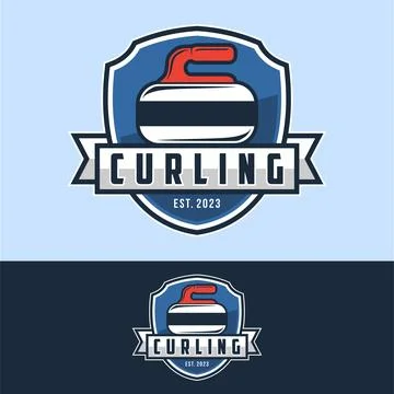 Curling logo vector illuastration Illustrazione stock