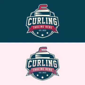 Curling logo vector illuastration Stock Illustration