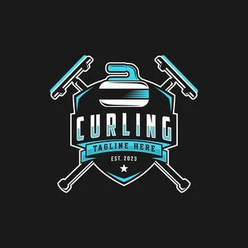 Curling logo vector illustration Stock Illustration