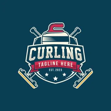 Curling logo vector illustration Stock Illustration