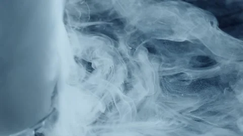 Curling low temperature steam and cold dry ice or frozen carbon dioxide Video stock 149352250