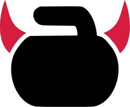 Curling Rock Devil Stock Illustration