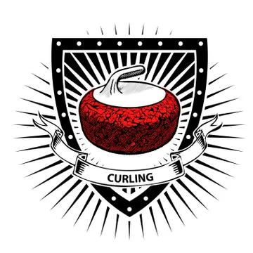 Curling shield Stock Illustration