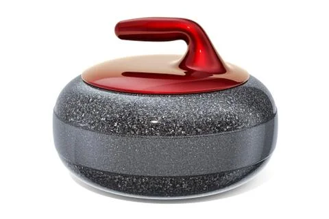 Curling Stone closeup, 3D rendering Stock Illustration
