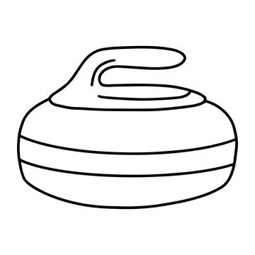 The curling stone. Vector illustration. Doodle Illustration