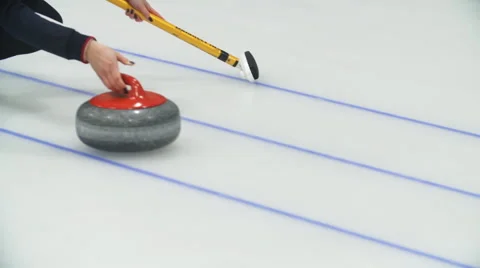 Curling. Throw a stone on ice. 動画素材 56610335