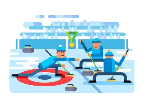Curling winter game Stock Illustration