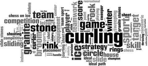 Curling word cloud Stock Illustration