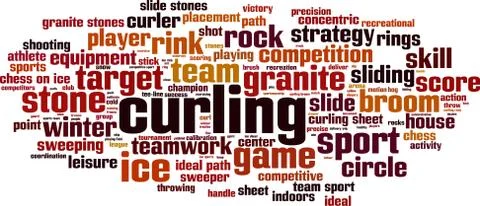 Curling word cloud Stock Illustration