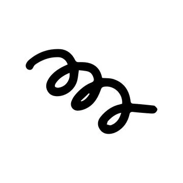 Curls abstract scribble with hand drawn line. Simple doodle elements for de.. Illustrazione stock