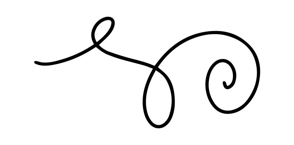 Curls abstract scribble. hand drawn line. Doodle decorative curls, swirls Stock Illustration
