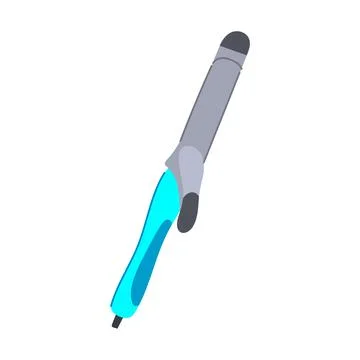 Curls curling iron cartoon vector illustration Stock Illustration