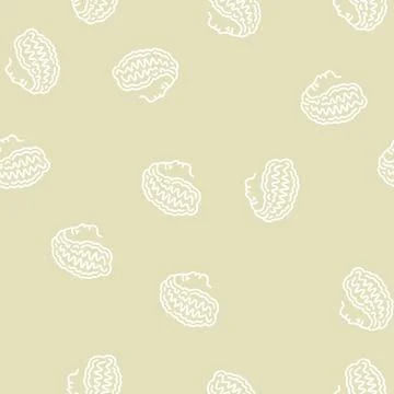 Curls hairstyle line seamless pattern Stock Illustration